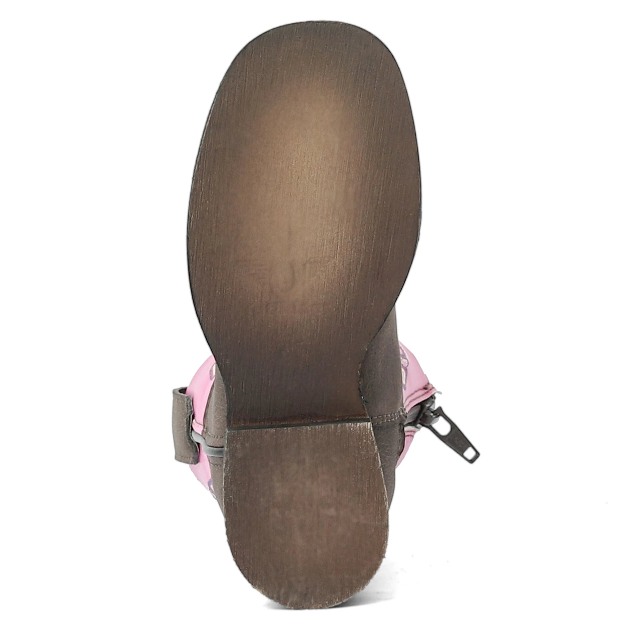TuffRider Toddler Voyageurs Square Toe Western Boot - Mocha w/ Hot Pink
