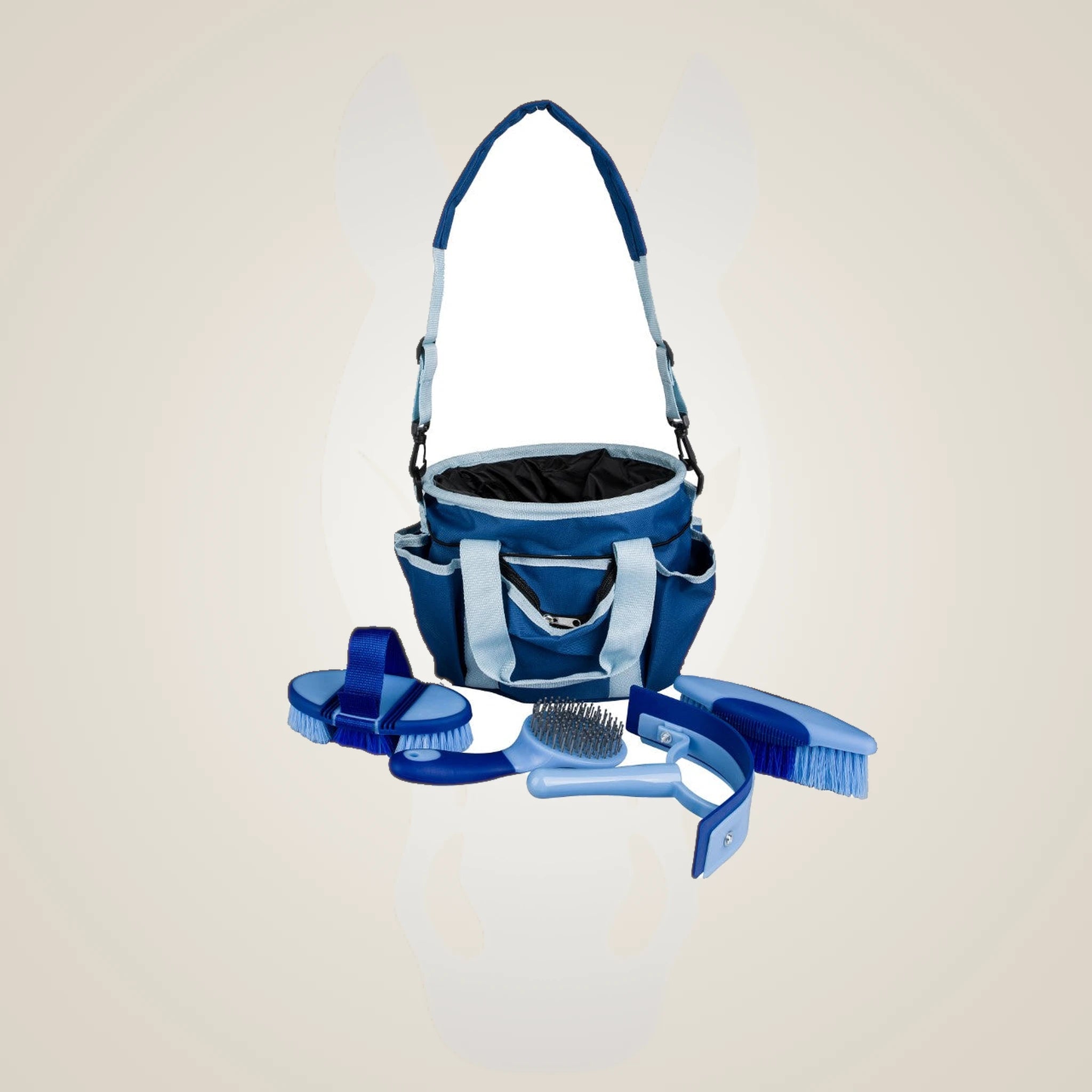 TuffRider Tote Bag w/ Grooming Set - Light Blue