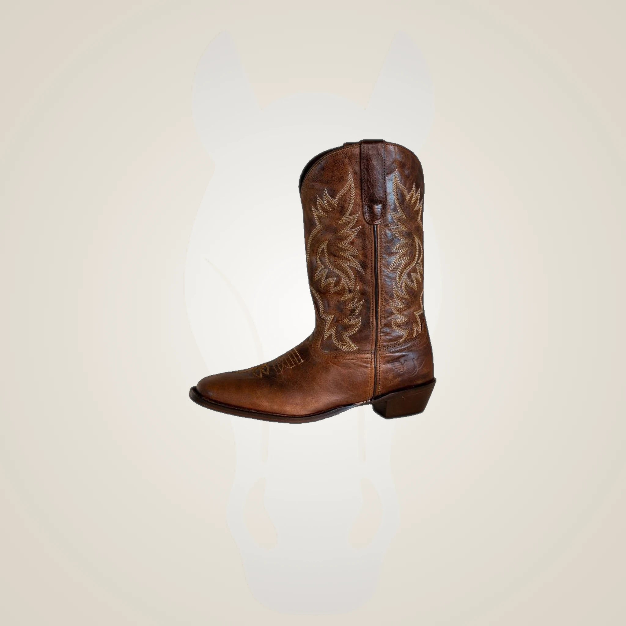 TuffRider Women Moran Leather Square Toe Western Boots - Brown