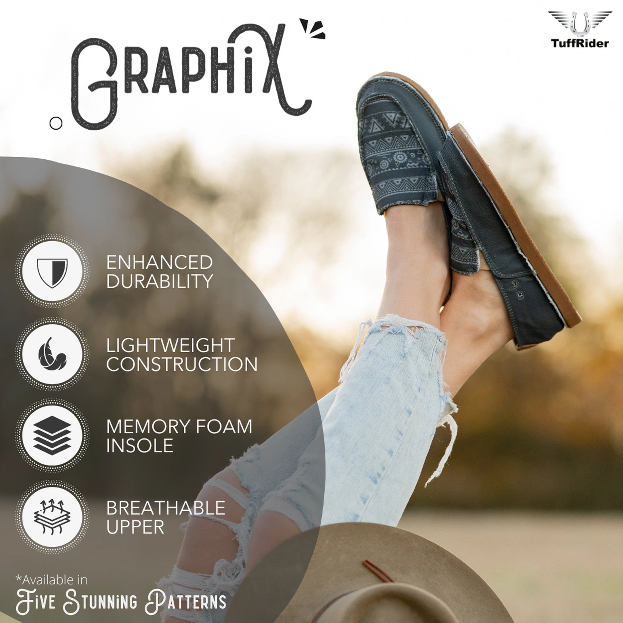 TuffRider Women Slip-On Canvas Graphix Shoes