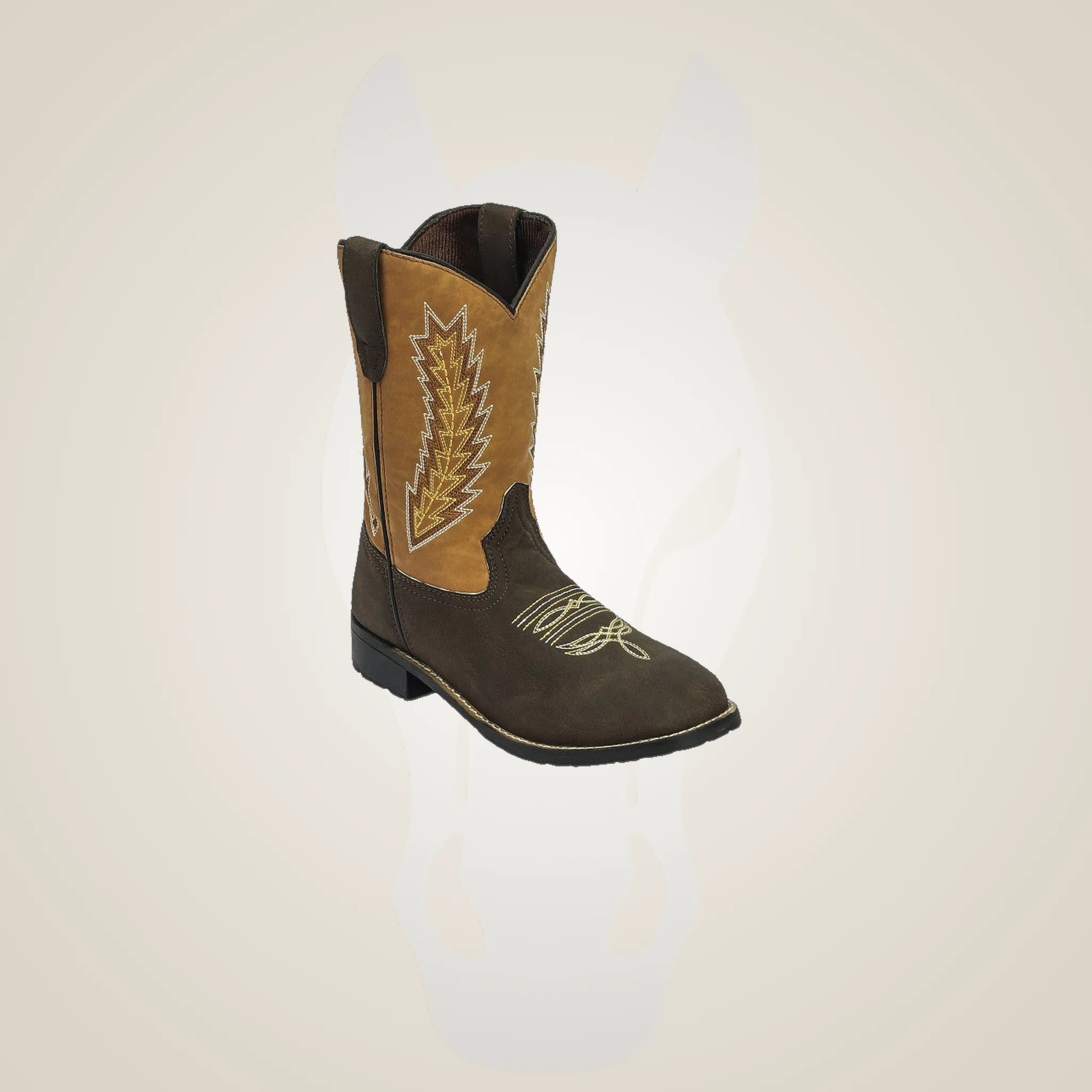 TuffRider Youth Biscayne Square Toe Western Boot - Mocha