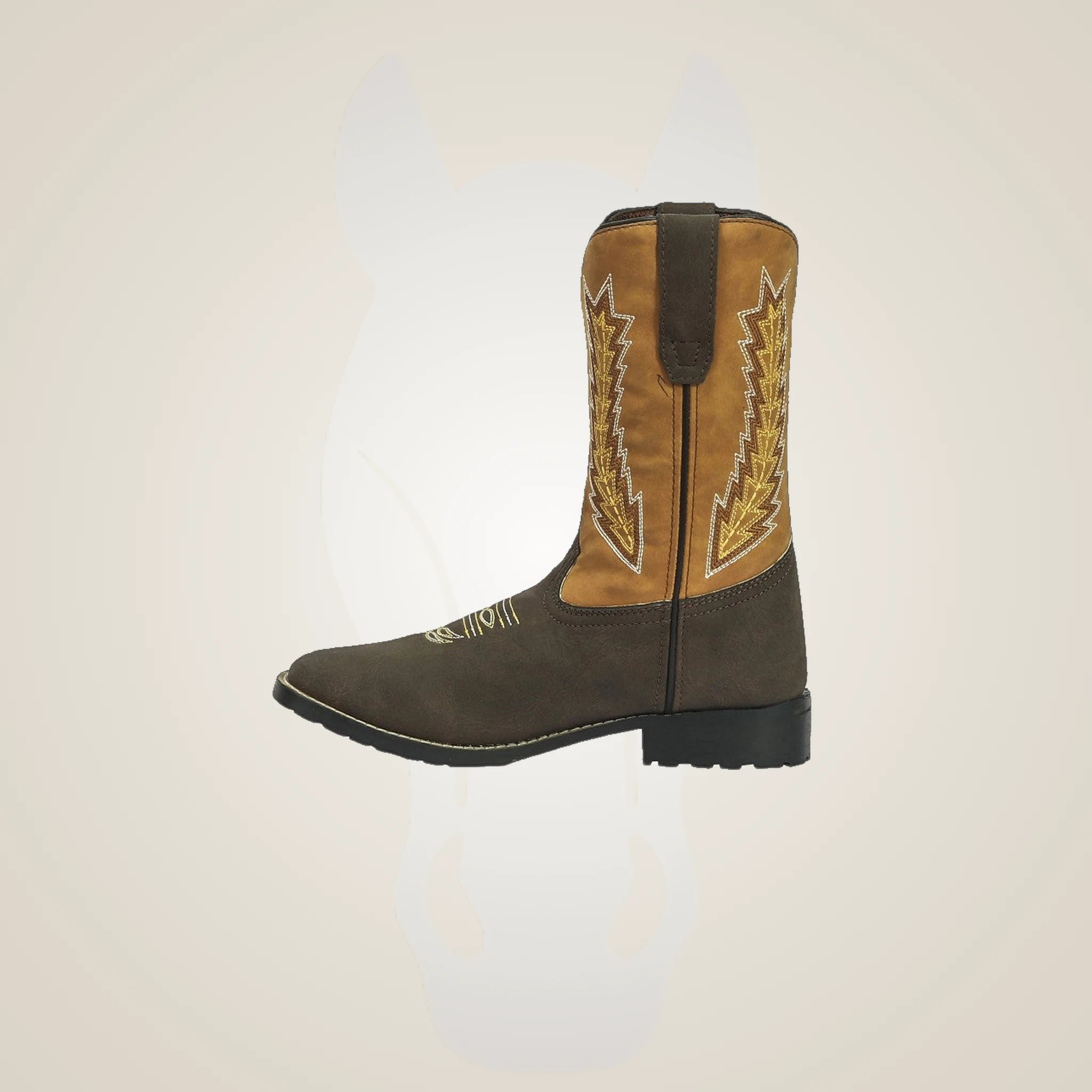 TuffRider Youth Biscayne Square Toe Western Boot - Mocha