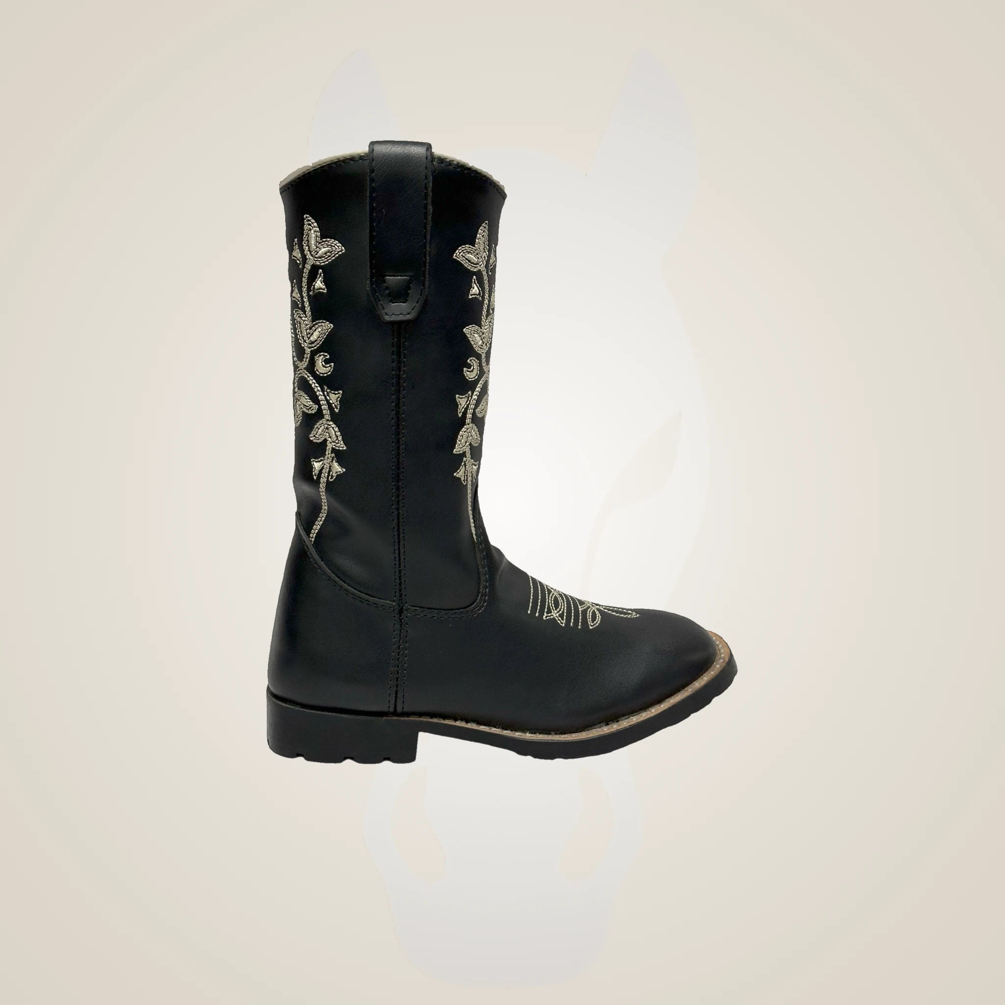 TuffRider Youth Black Floral Western Boot - Black