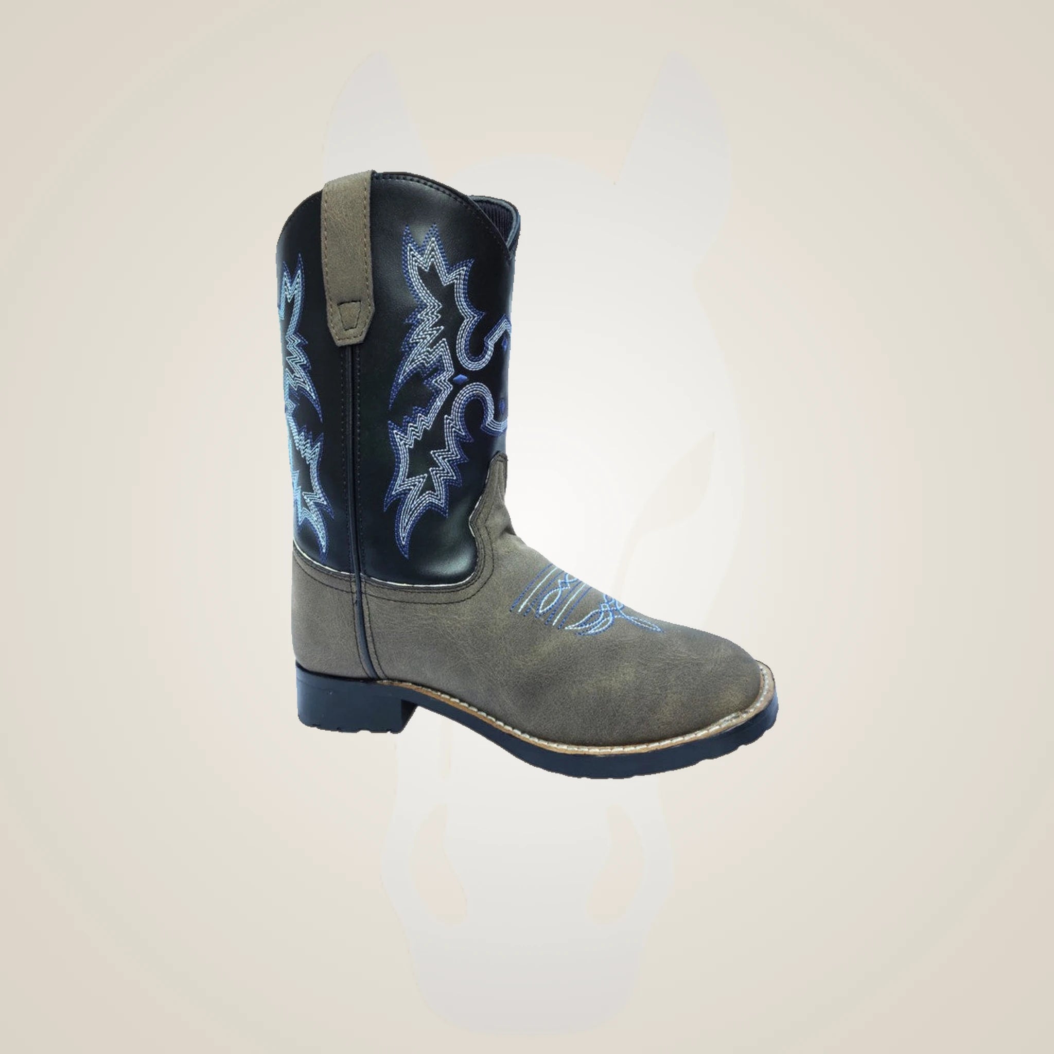 TuffRider Youth Canyonlands Square Toe Western Boot - Black/Brown