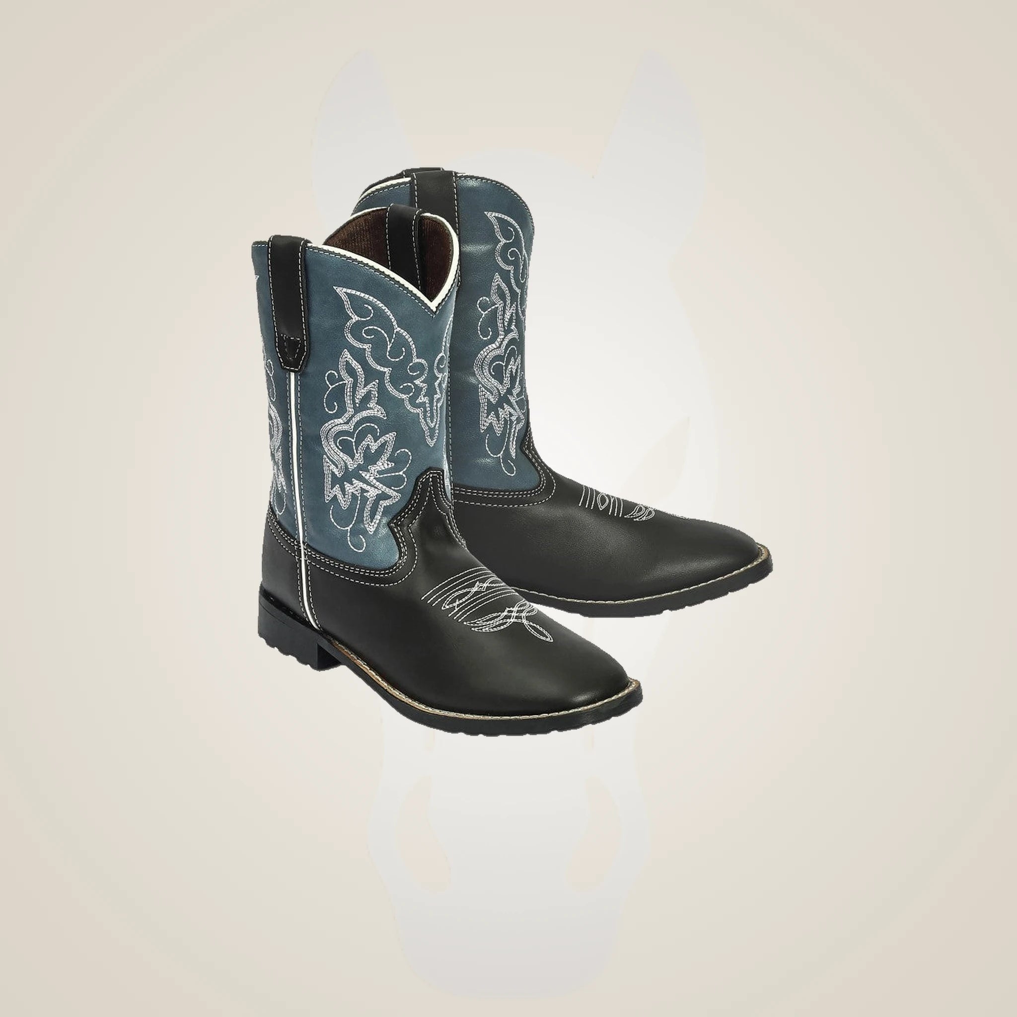 TuffRider Youth Yellowstone Rounded Toe Western Boot - Brown/grey